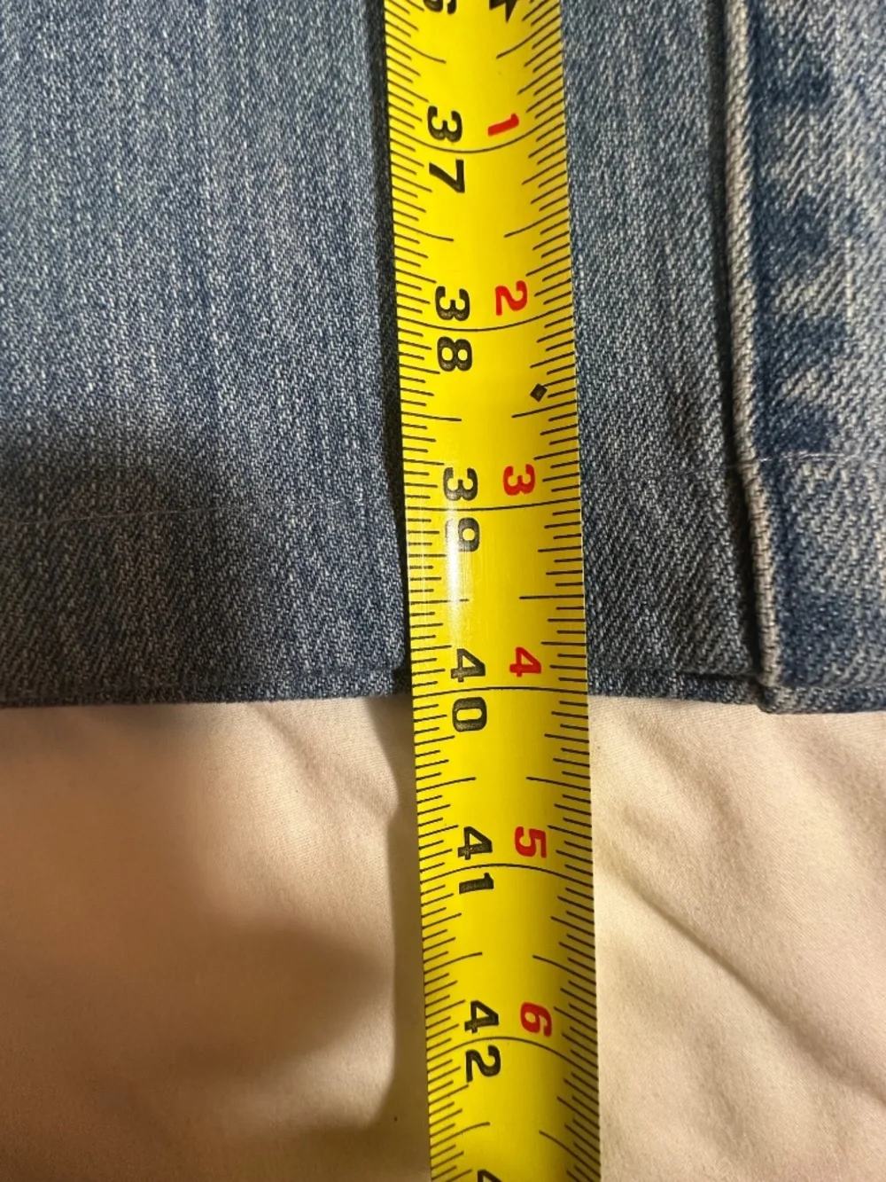 Paul Fredrick W38 blue jeans